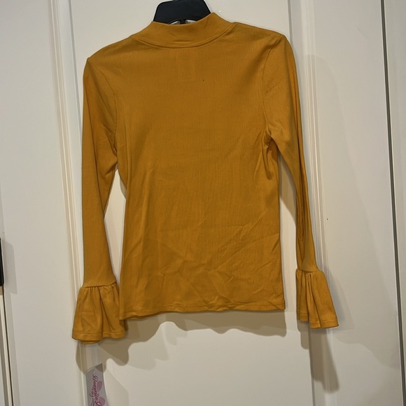 BONNIE JEAN MUSTARD YELLOW LONG SLEEVE BLOUSE - Picture 5 of 5